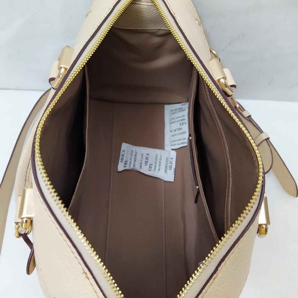 Coach Millie Ivory Pebbled Leather Top Handle Satchel Bag - NWT $550 - Picture 11 of 15
